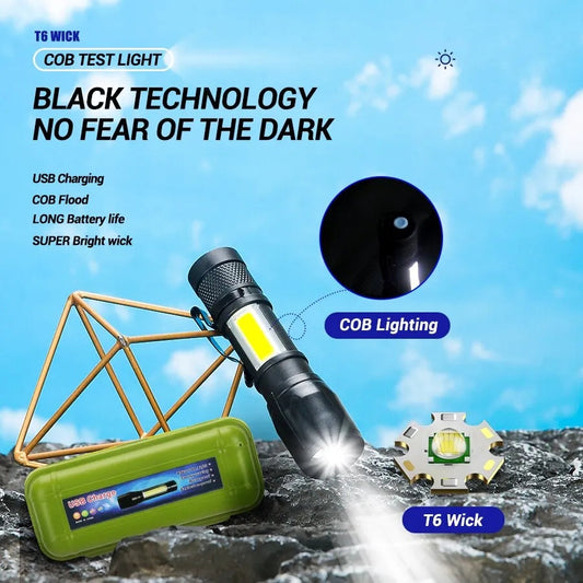 Telescopic mini zoom flash light